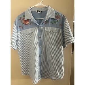 Vintage Peach/Strawberry Denim Button Down